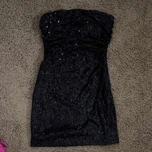 Abound Black Strapless Sequin Dress